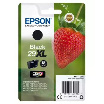 Epson Strawberry pack individual negro 29XL tinta Claria Home, alto (XL) rendimiento, negro, tinta pigmentada, 11,3 ml, 1 ud., 470 páginas