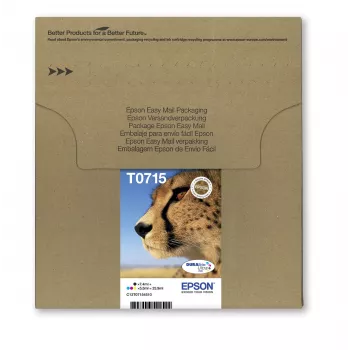 Epson multipack 4 colores T071 EasyMail, rendimiento estándar, negro, cian, magenta, amarillo, 7,4 ml, 5,5 ml, 1 ud., multipack