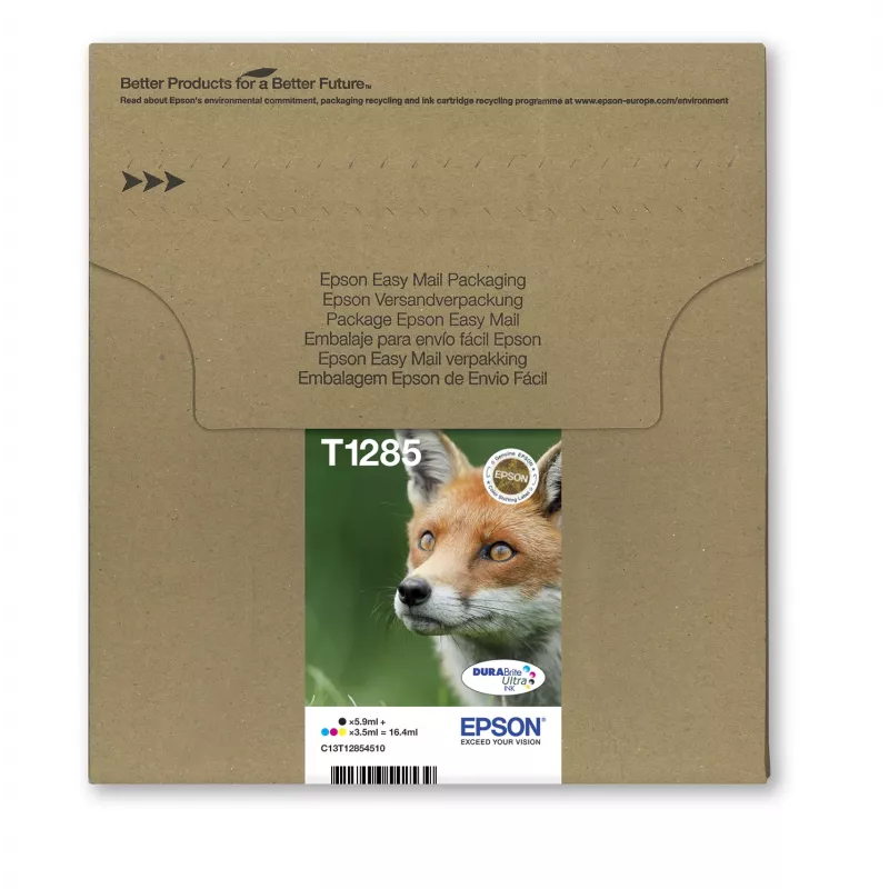 Cartuchos de tinta multipack inyección de tinta Epson Fox T128 EasyMail — 4 colores (negro 5,9 ml; cian/magenta/amarillo 3,5 ml)