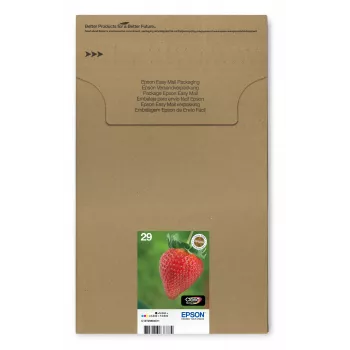 Epson Strawberry multipack 4 colores 29 EasyMail, rendimiento estándar, negro, cian, magenta, amarillo, 5,3 ml, 3,2 ml, 1 ud., multipack