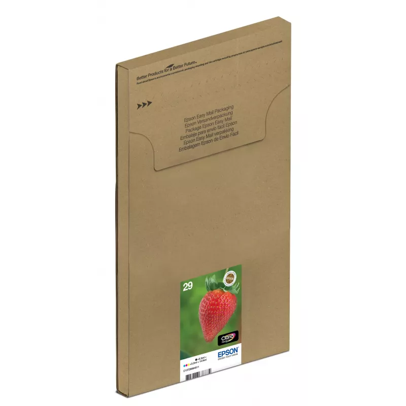 Epson Strawberry multipack 4 colores 29 EasyMail, rendimiento estándar, negro, cian, magenta, amarillo, 5,3 ml, 3,2 ml, 1 ud., multipack