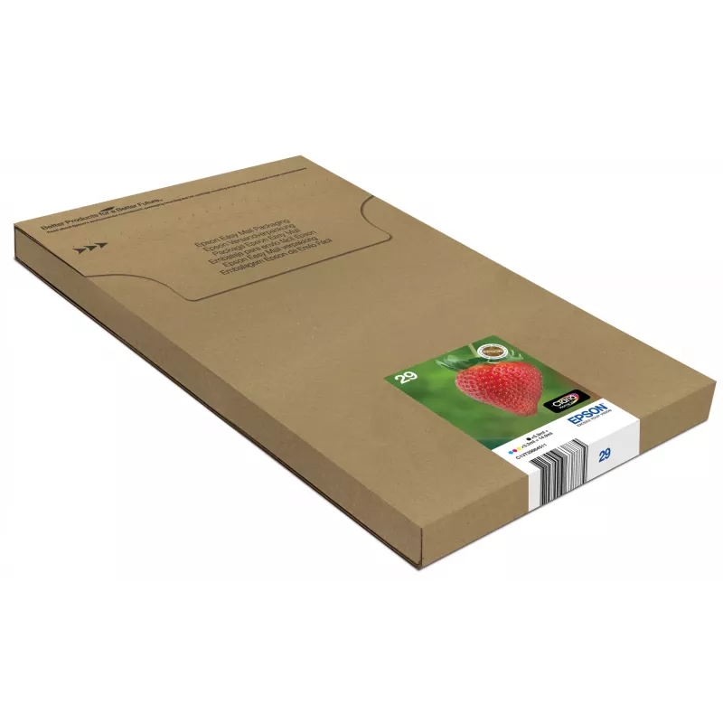 Epson Strawberry multipack 4 colores 29 EasyMail, rendimiento estándar, negro, cian, magenta, amarillo, 5,3 ml, 3,2 ml, 1 ud., multipack