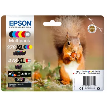Epson Squirrel multipack 6 colores 378XL / 478XL tinta Claria Photo HD