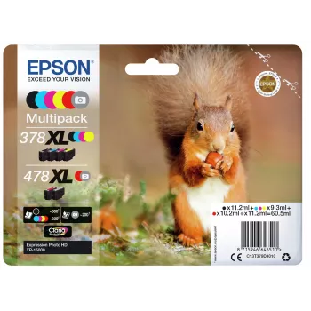Epson Squirrel multipack 6 colores 378XL / 478XL tinta Claria Photo HD