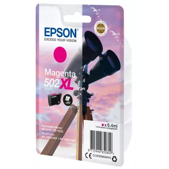 Epson pack individual magenta 502XL tinta, alto (XL) rendimiento, magenta, tinta pigmentada, 6,4 ml, 1 ud., 470 páginas