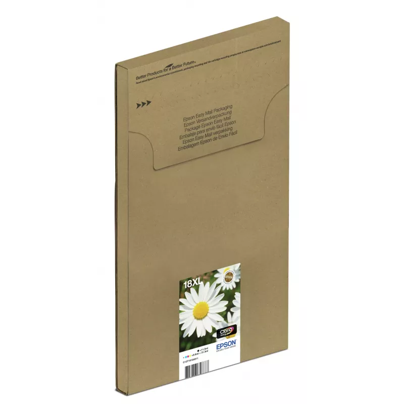 Epson Daisy multipack 4 colores 18XL EasyMail, alto (XL) rendimiento, negro, cian, magenta, amarillo, 11,5 ml, 6,6 ml, 1 ud., multipack