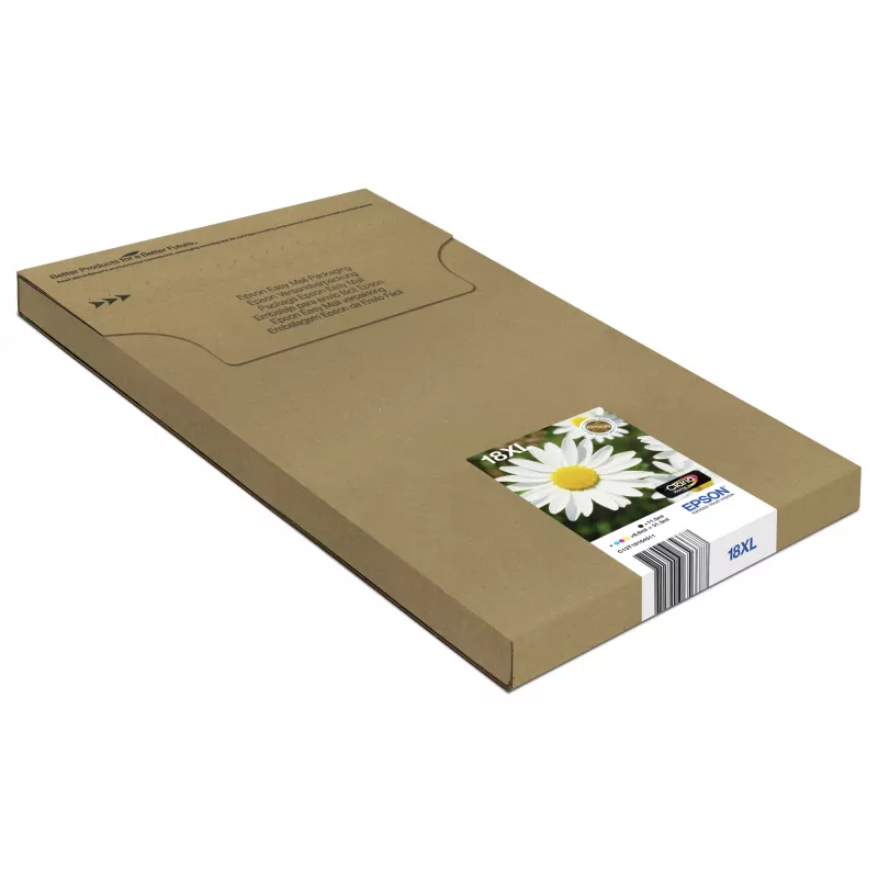 Epson Daisy multipack 4 colores 18XL EasyMail, alto (XL) rendimiento, negro, cian, magenta, amarillo, 11,5 ml, 6,6 ml, 1 ud., multipack
