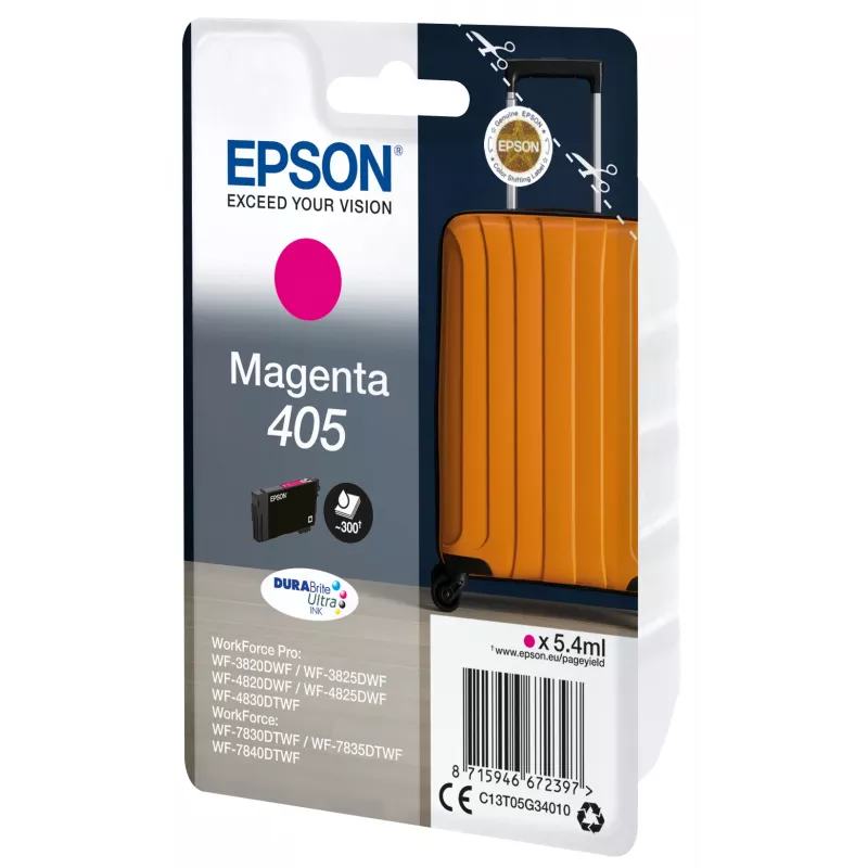 Cartucho de tinta Epson 405 1 ud. original rendimiento estándar magenta