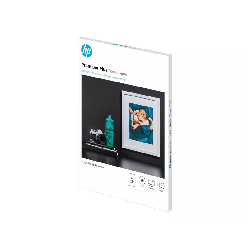 HP CR672A Premium Plus Glossy papel fotográfico brillante, A4 (210 x 297 mm), 300 g/m², 20 hojas