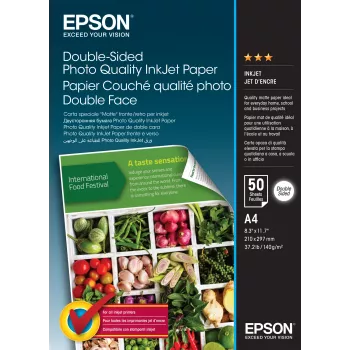 Papel fotográfico Epson a doble cara con calidad fotográfica - A4 - 50 hojas