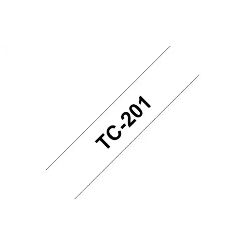 Cinta TC Brother TC-201 negro sobre blanco