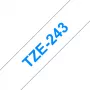 Cinta de etiquetar Brother TZE-243 azul sobre blanco