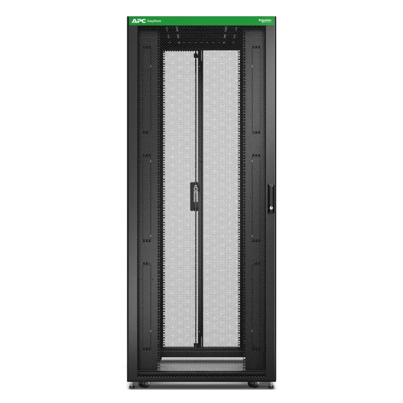 APC Easy Rack, 42U, negro, con techo, ruedas, patas, 4 soportes y paneles laterales, sin suelo, 1991H x 800B x 800T mm