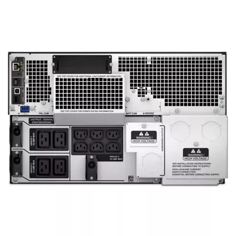 APC Smart-UPS On-Line SRT8KRMXLI - 8kW/VA, 6x C13 + 4x C19 + Hardwire salida monofásica, montaje en rack, NMC integrada