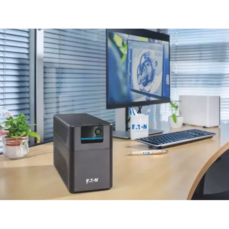 SAI Eaton 5E Gen2 700, line-interactive 0,7 kVA / 360 W, 2 tomas tipo F, torre, negro