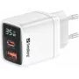 Cargador Sandberg 2en1 1xUSB-C 1xUSB 35W interior AC universal
