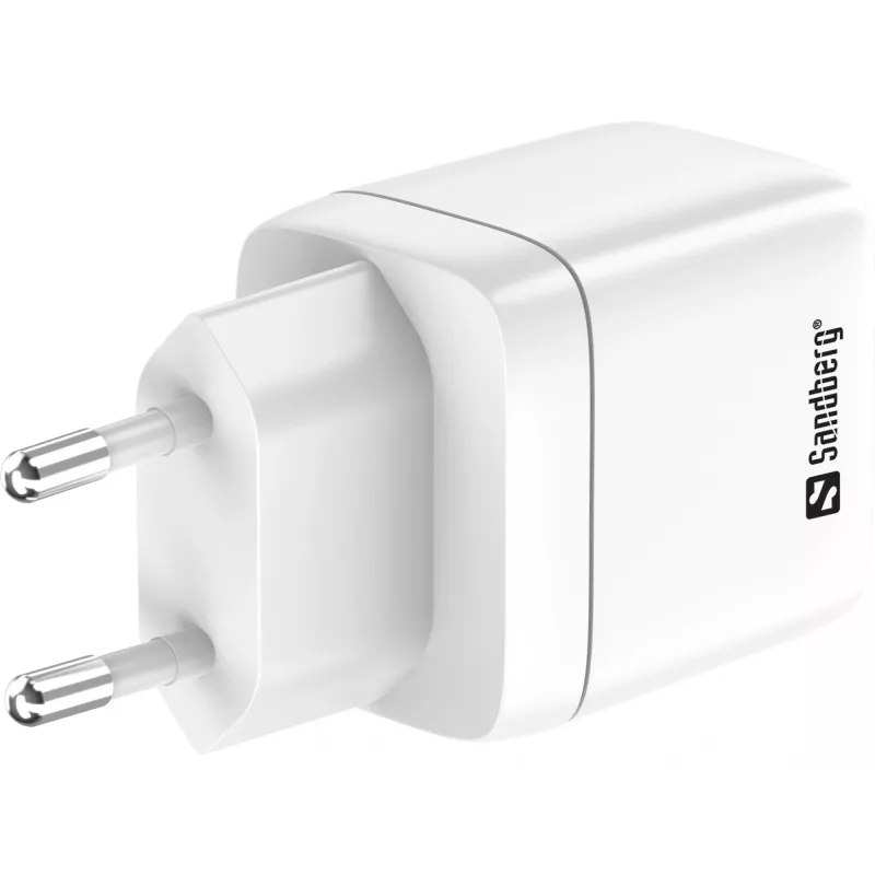 Cargador Sandberg 2en1 1xUSB-C 1xUSB 35W interior AC universal