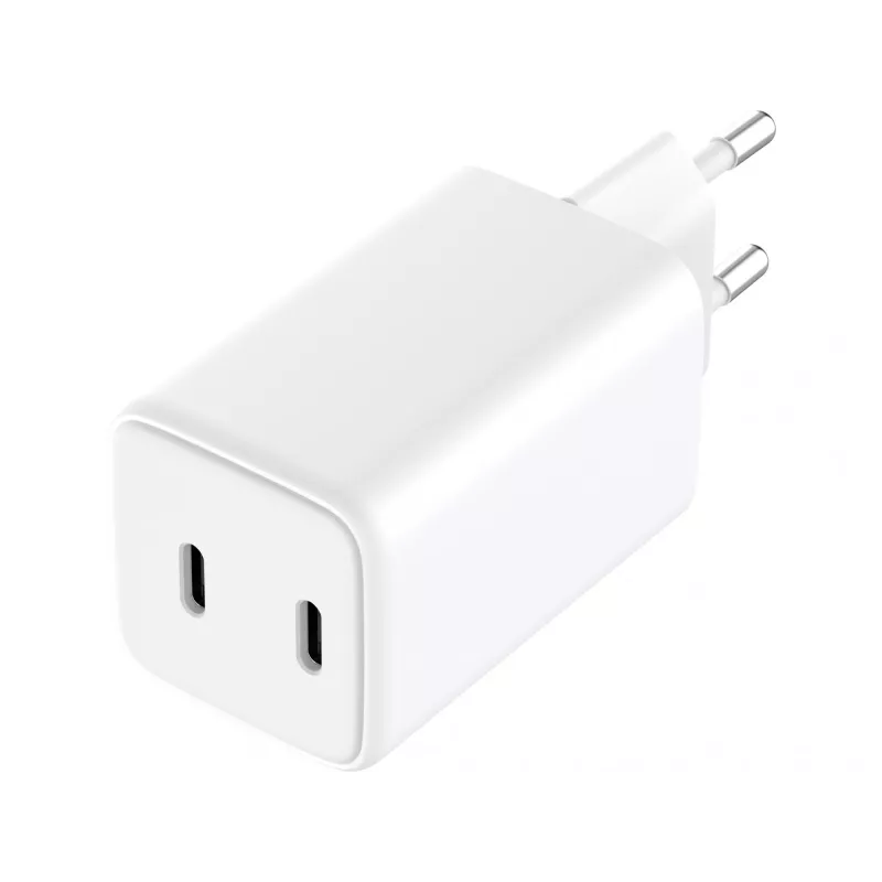 Cargador de CA Sandberg Dual USB-C PD65W EU, interior, AC, 20 V, 3,25 A, blanco