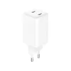 Cargador de CA Sandberg Dual USB-C PD65W EU, interior, AC, 20 V, 3,25 A, blanco