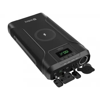 Batería externa Sandberg Survivor Powerbank 7en1 76800, 76800 mAh, ion de litio (Li-Ion), carga inalámbrica, 3,6 V, negro
