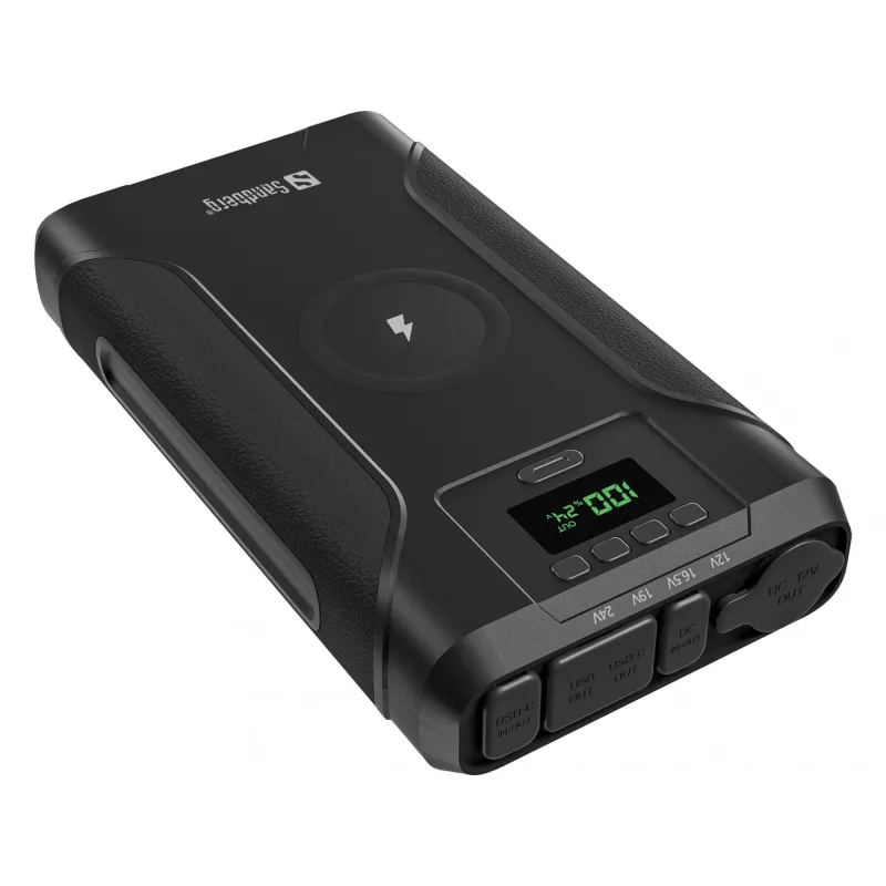 Batería externa Sandberg Survivor Powerbank 7en1 76800, 76800 mAh, ion de litio (Li-Ion), carga inalámbrica, 3,6 V, negro