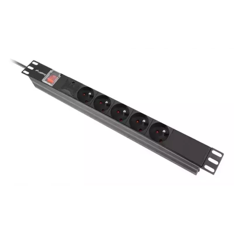 PDU Lanberg PDU-05E-0200-BK 5 tomas AC 1U negro
