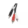 Cable de audio LANBERG 3,5 mm a 2×RCA macho, 5 m, negro