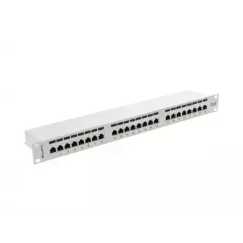 Patch panel Lanberg 24 puertos 1U, Cat. 6, apantallado, gris