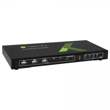 Techly 4x1 USB HDMI 4Kx2K IDATA KVM-HDMI4U Conmutador KVM Negro