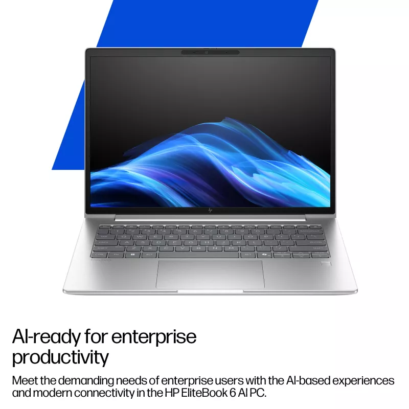 HP EliteBook 6 G1a AMD Ryzen™ AI 7 250 Portátil 35,6 cm (14 inch) WUXGA 16 GB DDR5-SDRAM 512 GB SSD Wi-Fi 7 (802.11be) Windows 11 Pro AI PC Plata