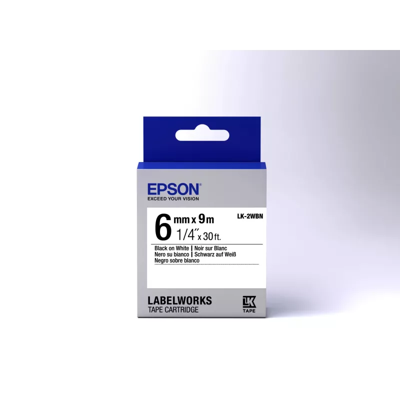 Cartucho de etiquetas Epson Standard LK-2WBN negro/blanco 6 mm (9 m)