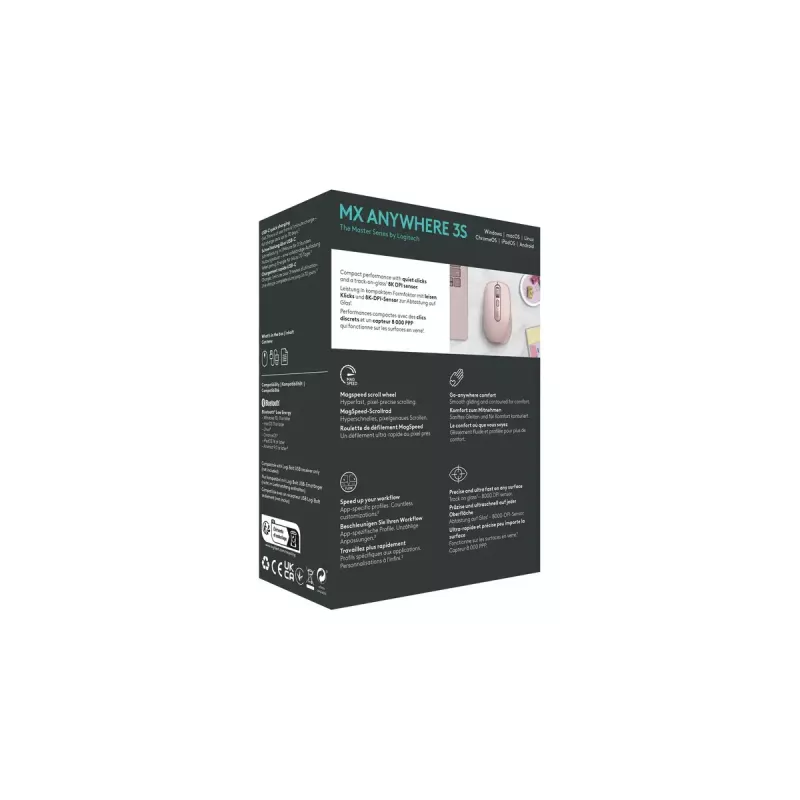Ratón Logitech MX 3S Rosa USB Óptico