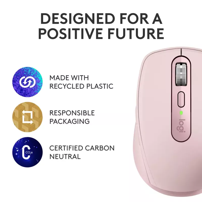 Ratón Logitech MX 3S Rosa USB Óptico