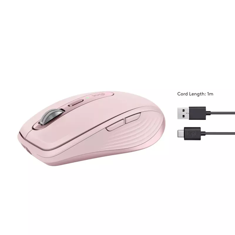 Ratón Logitech MX 3S Rosa USB Óptico
