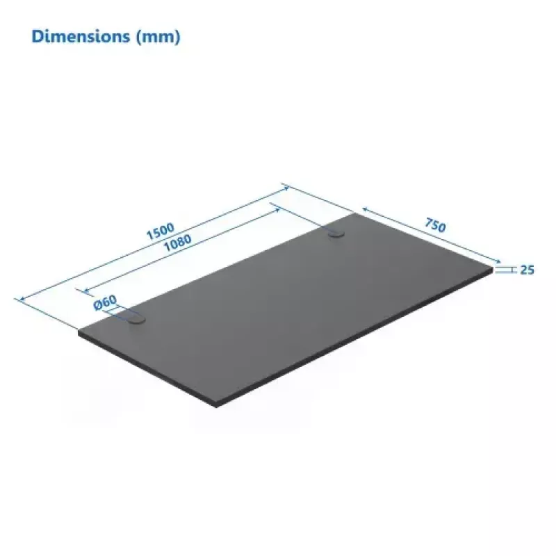 Mesa regulable en altura up up B-57051PT/W-IA-ED22-60M — tablero blanco, patas negras, regulable en altura