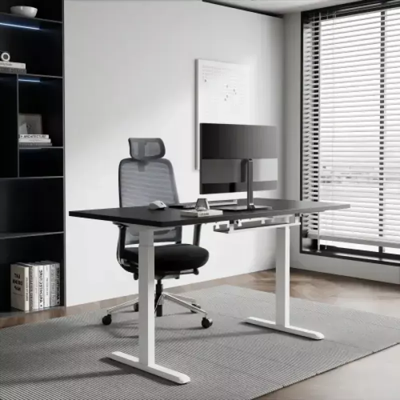 Mesa regulable en altura up up B-57051PT/W-IA-ED22-60M — tablero blanco, patas negras, regulable en altura