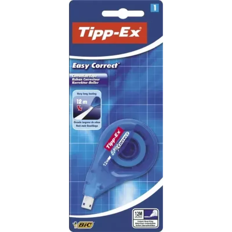 Corrector en cinta BIC 8290362 12 m azul blanco 4,2 mm