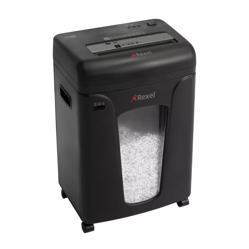 Rexel Mercury REM820 destructora de papel, corte en micropartículas 2 x 15 mm, P-5, 9 hojas, 21 l, cesta de 220 hojas, 22,5 cm, 58 dB, negra