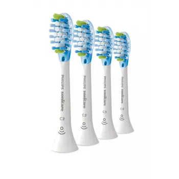 Philips Premium Plaque Defence HX9044/87 pack de 4 cabezales de cepillo, 4 uds., blanco, 3 meses, medio, 62000 movimientos por minuto, Philips