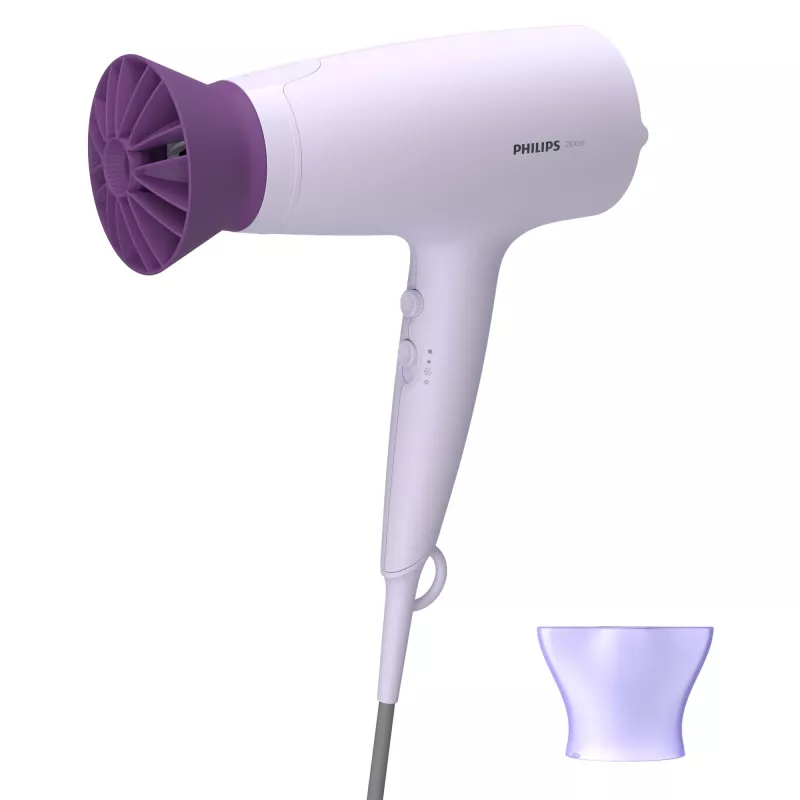 Secador de pelo Philips BHD341/10 2100 W, lila, 6 velocidades, 6 niveles de calor, nivel frío, boquilla de peinado