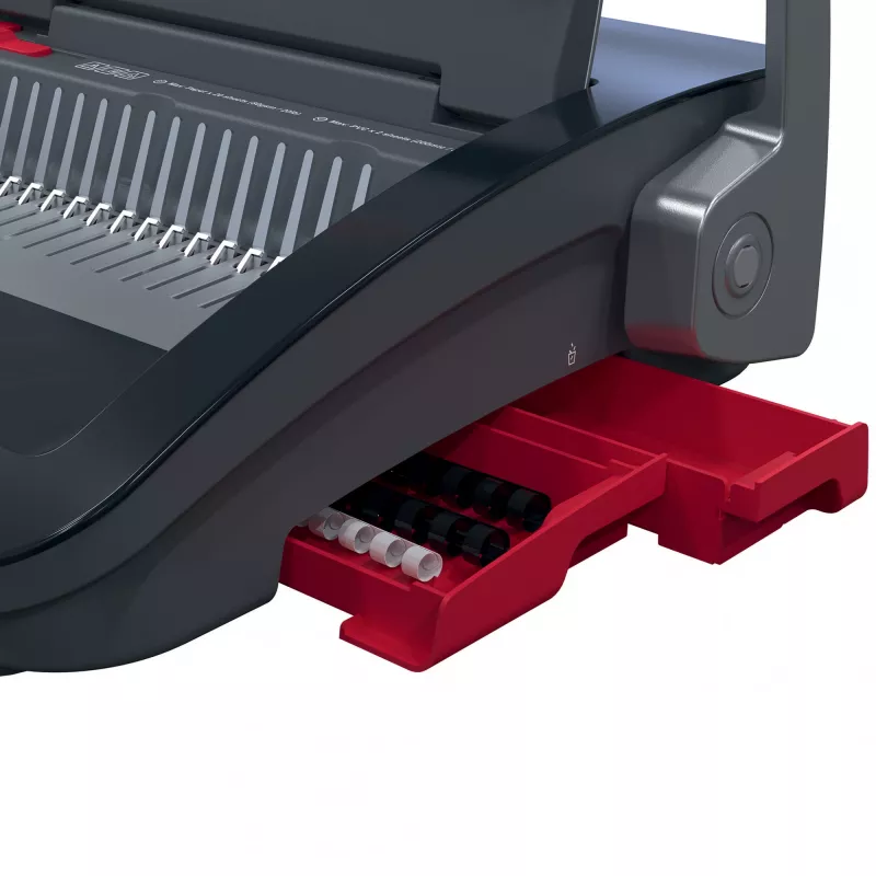 GBC CombBind CB20 encuadernadora de peine de plástico, negro/plata/rojo