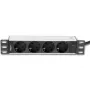 Techly I-CASE M10-4D Unidad de distribución de corriente (PDU) 4 salidas AC 1U negro, plata
