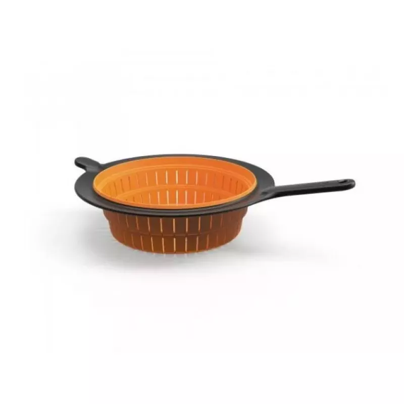 Fiskars 1027304 escurridor plegable, 29 cm, plástico/silicona, negro/naranja