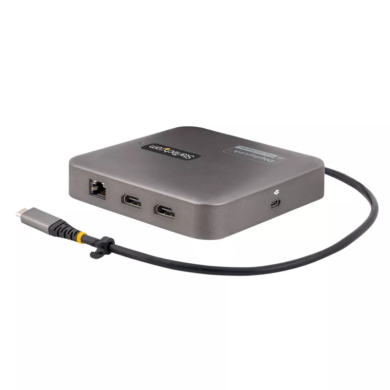 StarTech.com Docking station USB-C, doble 4K 60Hz HDMI, compatible con Macbook Pro (M1/M2/M3/M4) y Windows, hub USB-A/USB-C 10Gbps, 100W Power Delivery, GbE, SD, cable de 56cm