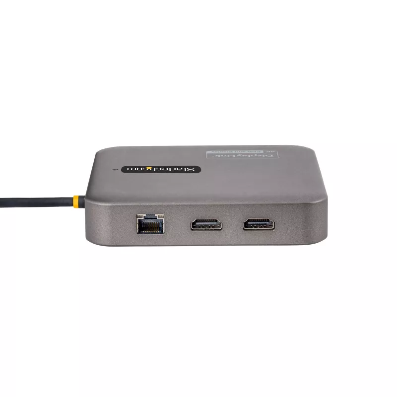 StarTech.com Docking station USB-C, doble 4K 60Hz HDMI, compatible con Macbook Pro (M1/M2/M3/M4) y Windows, hub USB-A/USB-C 10Gbps, 100W Power Delivery, GbE, SD, cable de 56cm