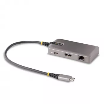 StarTech.com Adaptador multipuerto USB-C – HDMI 4K 60Hz – HDR – Hub USB 3.0 de 2 puertos y 5Gbps – Power Delivery Pass-Through de 100W – GbE – Works with Chromebook certificado – Windows/macOS