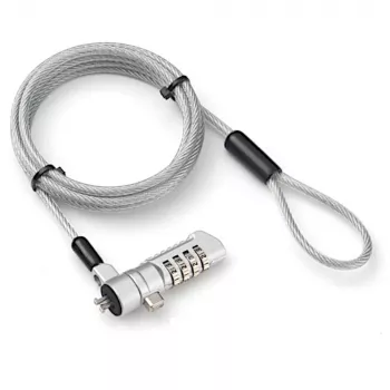 Techly Candado de seguridad numérico combinación para portátil para ranura Nano, 1,8 m, candado de combinación, metal, acero, plata