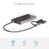 StarTech.com Adaptador USB-C a doble HDMI – USB-C o A a 2x HDMI – 4K 60Hz – 100W Power Delivery Pass-Through – cable integrado de 30 cm (1ft) – convertidor USB a HDMI multi-monitor para portátil – TAA