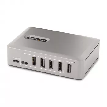 StarTech.com Hub USB-C de 10 puertos - 8x USB-A/2x USB-C - Self-Powered con fuente de alimentación de 65W - USB 3.1 10Gbps - hub USB para sobremesa/portátil con cable de bloqueo de 3ft certificado USB-IF, hub USB C