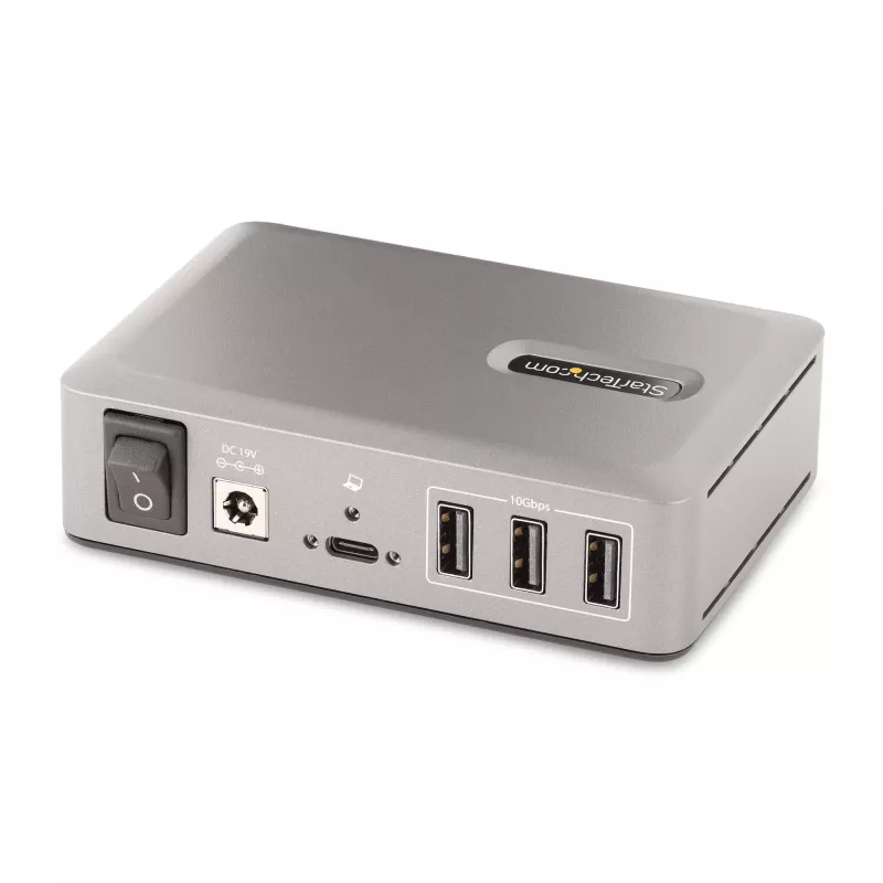 StarTech.com Hub USB-C de 10 puertos - 8x USB-A/2x USB-C - Self-Powered con fuente de alimentación de 65W - USB 3.1 10Gbps - hub USB para sobremesa/portátil con cable de bloqueo de 3ft certificado USB-IF, hub USB C